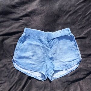 Light denim shorts, elastic waist band